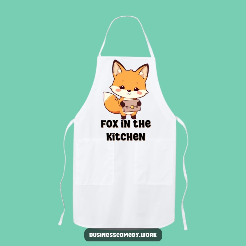 Funny Fox Briefcase Apron - Cheerful Chef Business Gift Idea