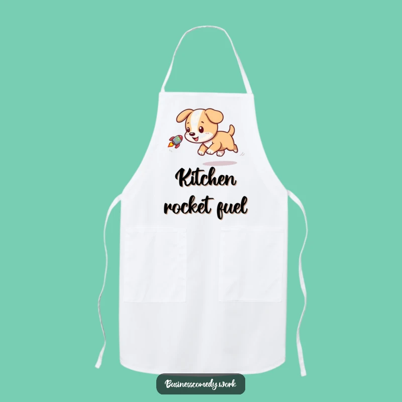 Funny Puppy Rocket Apron - Playful Dog Chef Adventure Gift