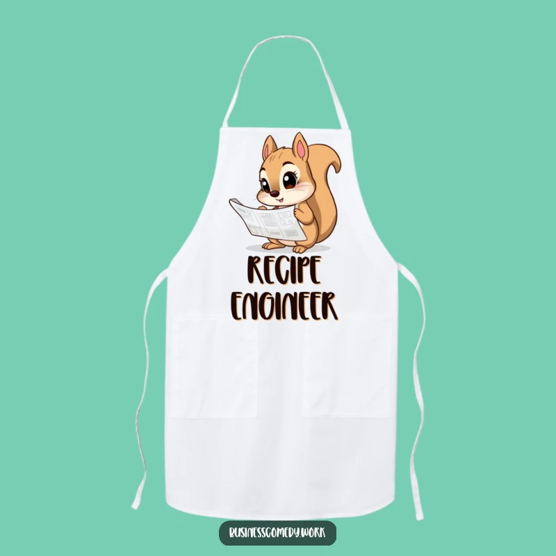 Funny Squirrel Blueprint Apron - Engineer Chef Design Gift