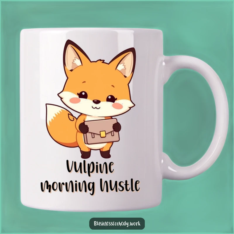Funny Fox Briefcase Mug - Cheerful Business Animal Gift Idea