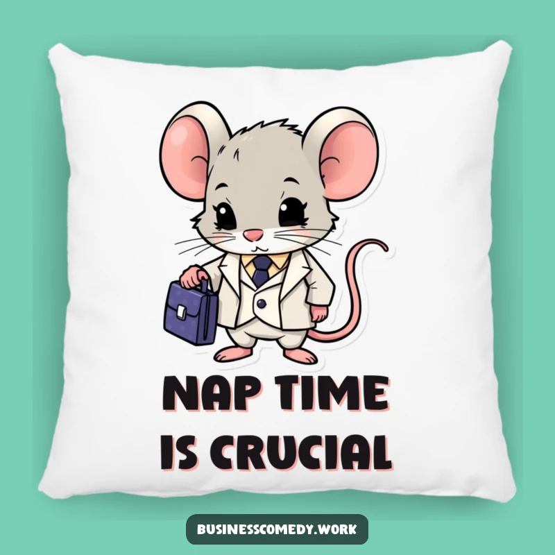 Funny Mouse Pillow: Determined Suit Character Cushion, a Comfy Humorous Gift
