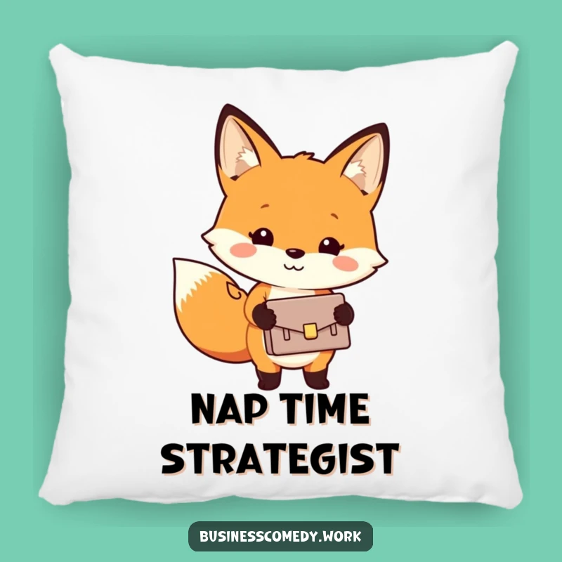 Funny Fox Briefcase Pillow - Cozy Cheerful Business Accent Gift
