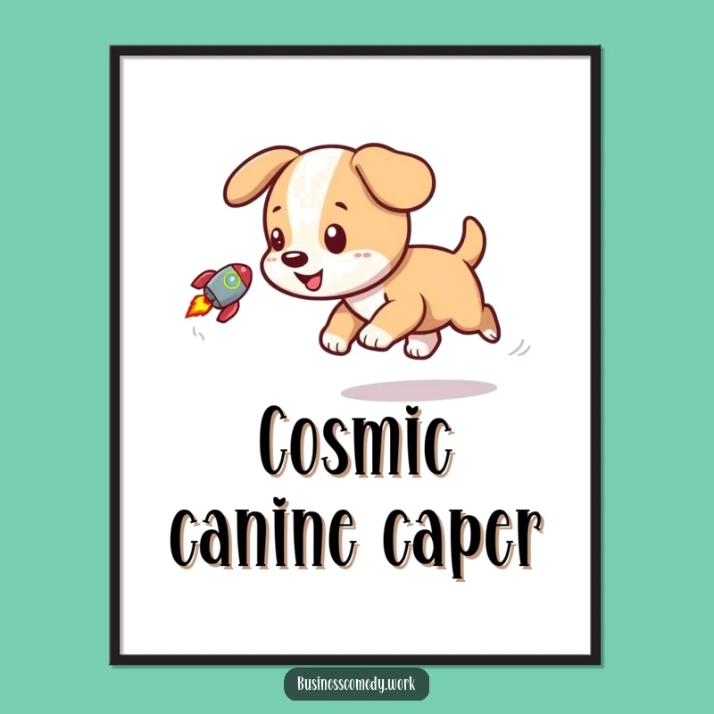 Funny Puppy Rocket Digital Art - Playful Dog Decor Gift