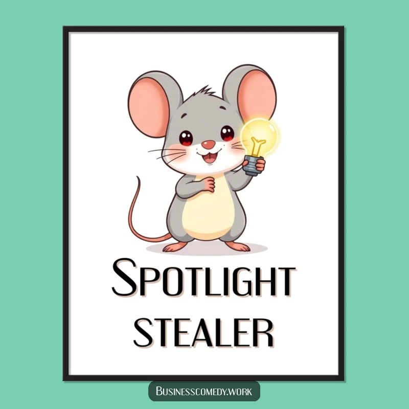 Funny Mouse Lightbulb Digital Print: Brighten Your Walls Instantly