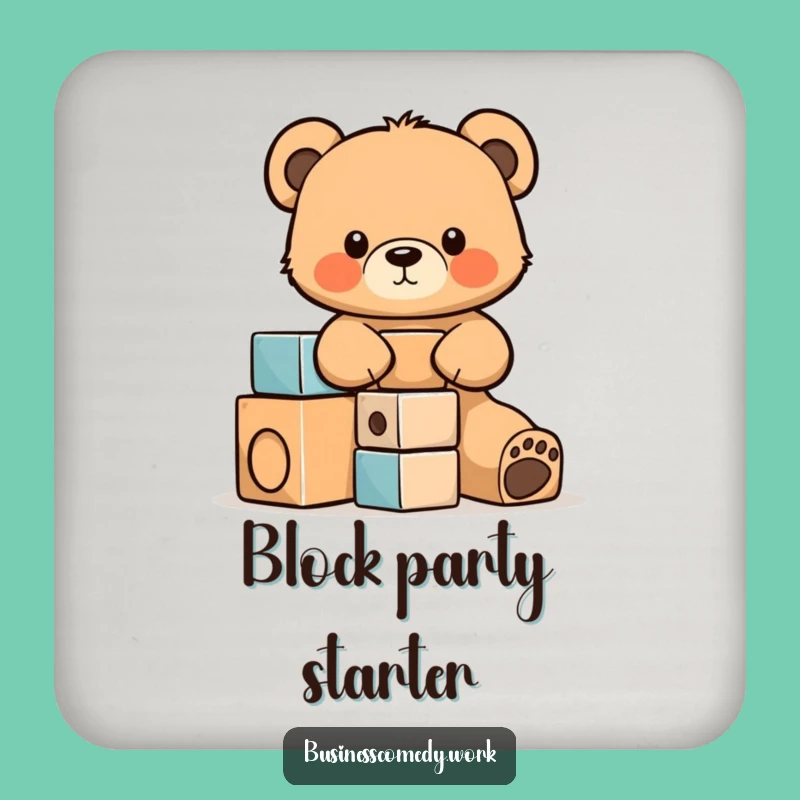 Funny Bear Cub Coaster - Focused Cub Drink Protector Gift