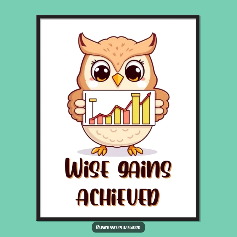 Funny Owl Poster: Cheerful Analyst Character Art, Smart Humorous Gift