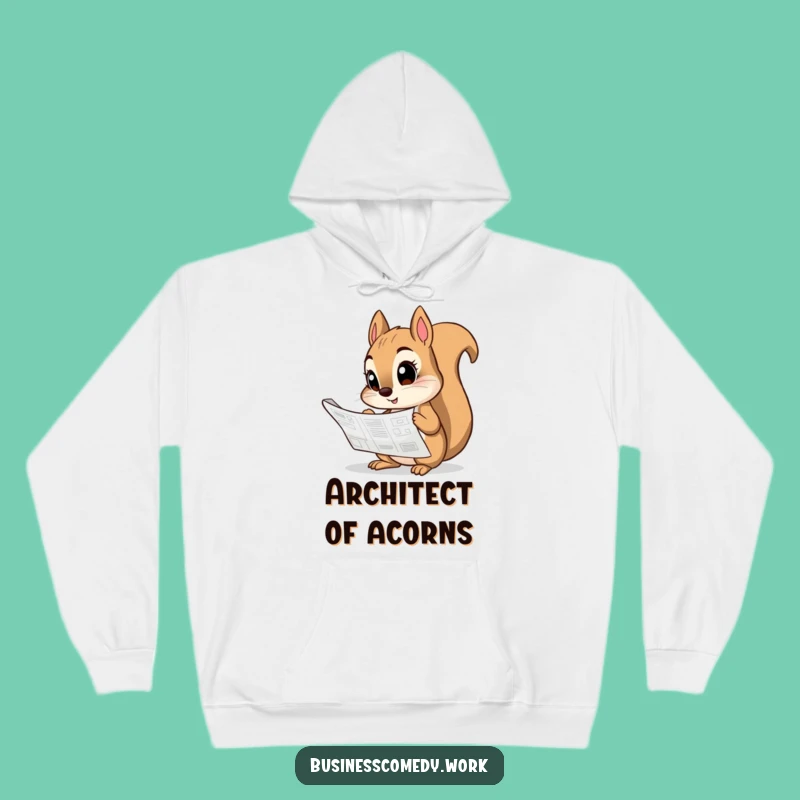Funny Squirrel Blueprint Hoodie - Cozy Curious Engineer Gift