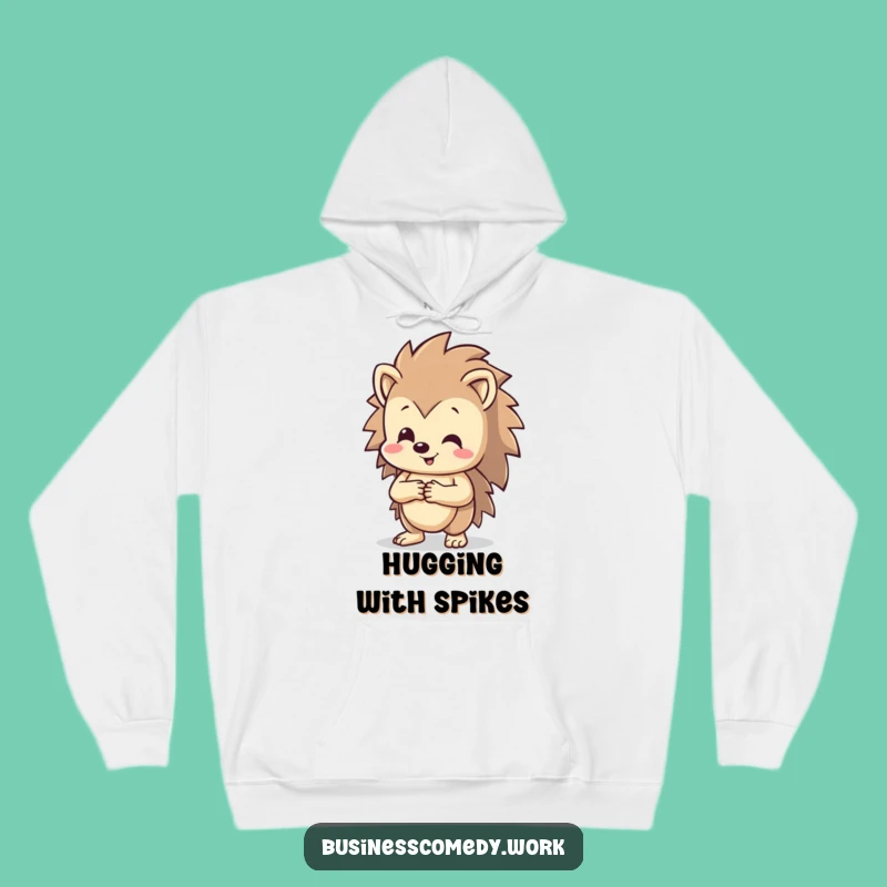 Funny Hedgehog Hoodie: Happy Handshake Character, Cozy & Friendly Humorous Gift