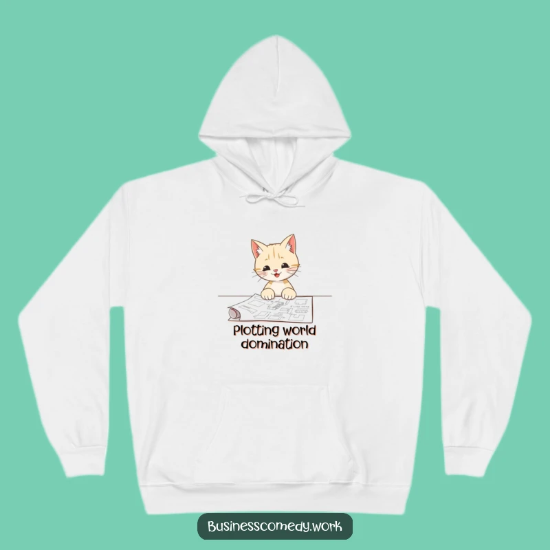 Funny Cat Blueprint Hoodie: Cozy Up with Genius Plans