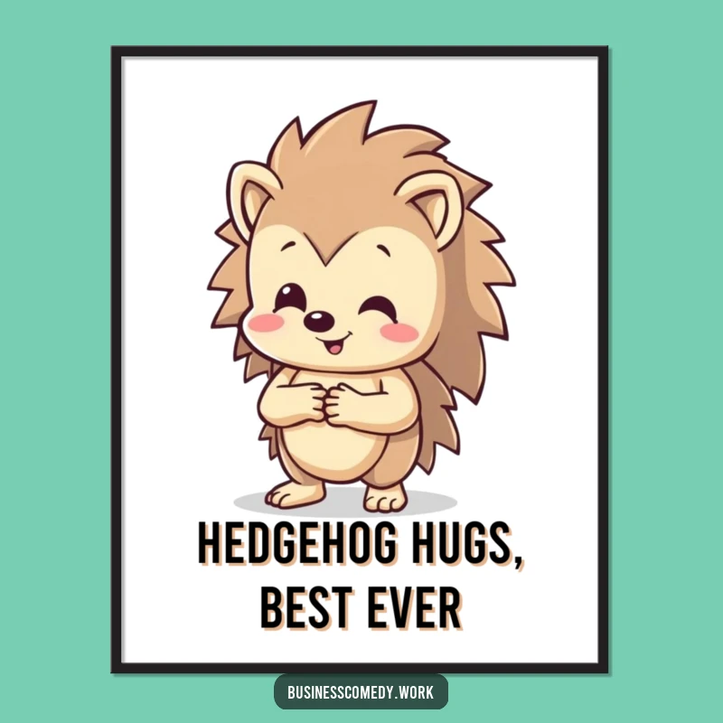 Free Printable Hedgehog Wall Art: Friendly Handshake Funny Decor Downloadable