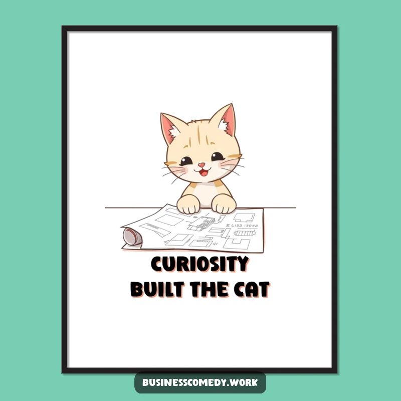 Funny Free Printable Wall Art: Cat Blueprint for a Quirky, Clever Decor