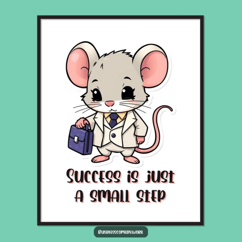 Free Printable Mouse Suit Wall Art: Determined Boss Funny Office Decor Downloadable