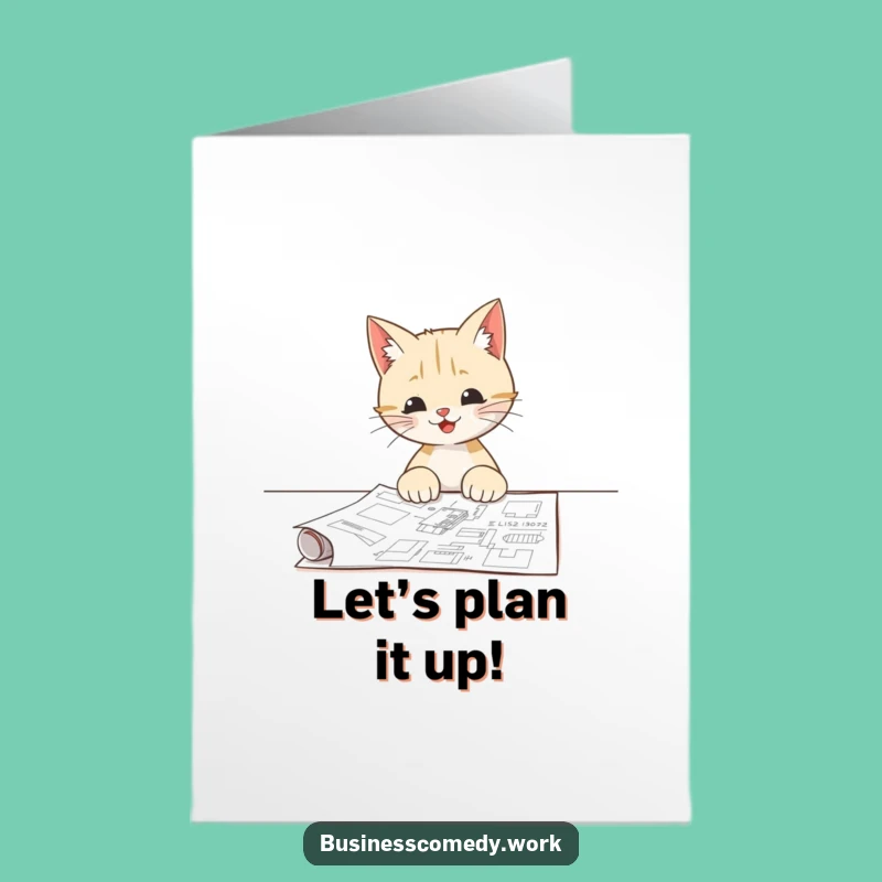 Free Printable Birthday Card: Curious Cat Blueprint for a Clever Celebration