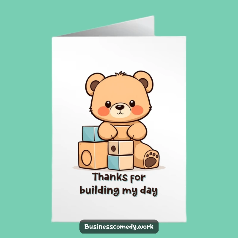 Free Printable Bear Cub Gratitude Blocks Card - Funny Downloadable Thank You Gift