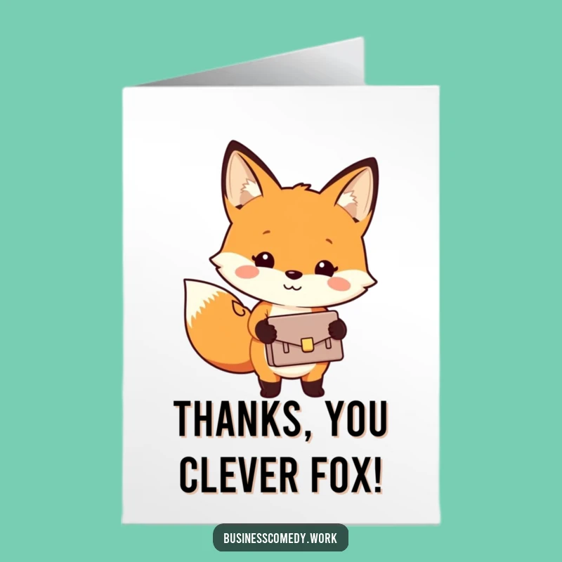 Free Printable Fox Appreciation Briefcase Card - Funny Downloadable Thank You Gift