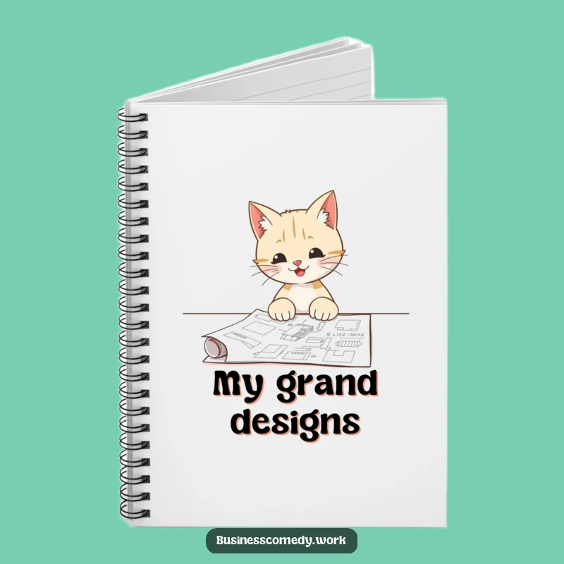Funny Cat Blueprint Notebook: Jot Down Genius Ideas