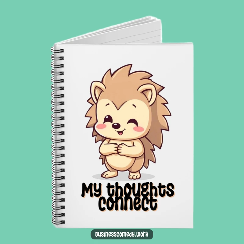 Funny Hedgehog Notebook: Happy Handshake Character for Friendly Humorous Gift