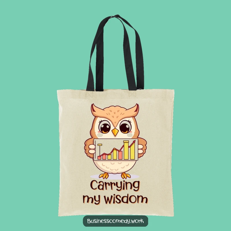 Funny Owl Tote Bag: Cheerful Analyst Character, Smart & Humorous Gift