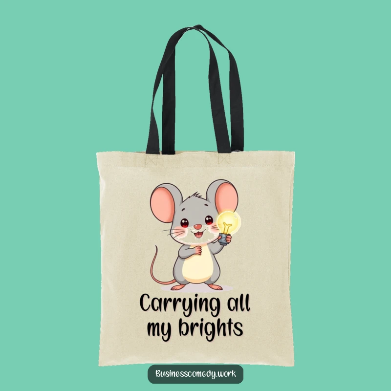 Funny Mouse Lightbulb Tote Bag: Carry Your Brightest Ideas